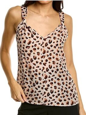 Theory Draped Leopard Silk Top Size Small NWOT